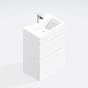 Freestanding Bathroom 2 Drawer Mid Edge Basin Unit - Selborne