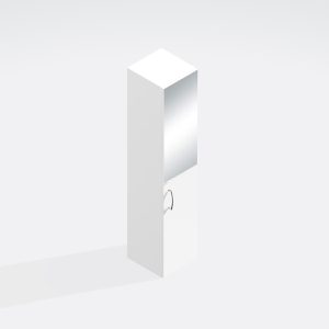 Bathroom  Wall Hung Mirrored Tall Unit Highline 1440mm High - Express Vivo