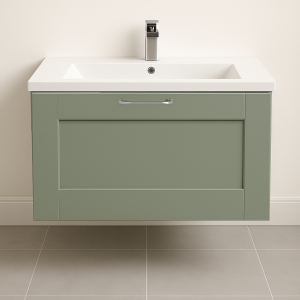 Bathroom  1 Drawer Wall Hung Minimalist Basin Unit - Bramshaw