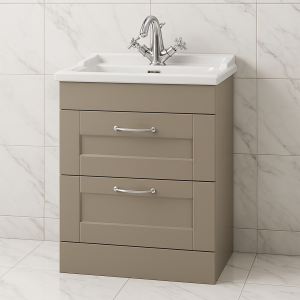 Freestanding Bathroom 2 Drawer Traditional Basin Unit - Bramshaw