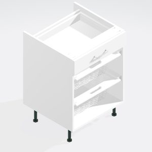 Kitchen Single Drawerline Wicker Basket  Base Unit 500mm - Cartmel